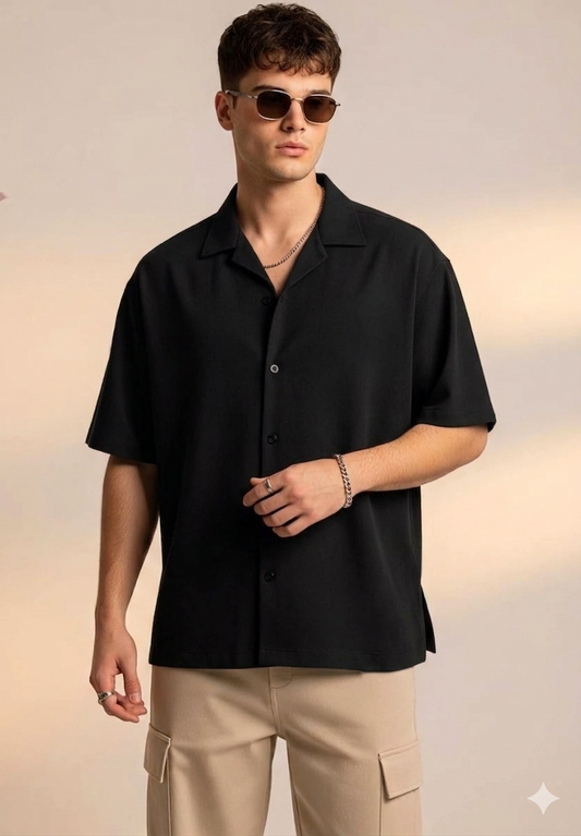 404 Error Found Graphic Back Print Black Unisex Oversized Shirt
