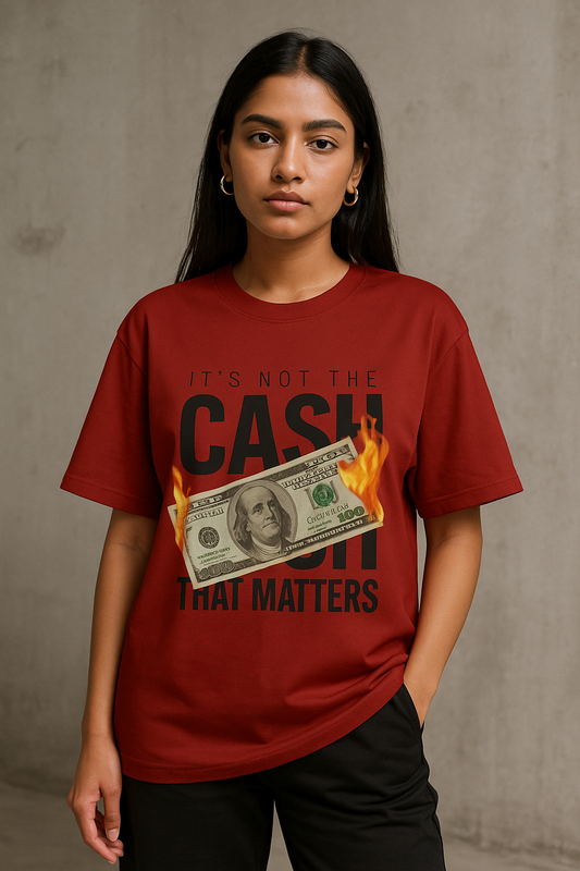 red graphic oversized t shirt unisex relaxed fit cotton dimixo