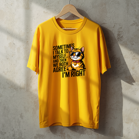 I am Right Golden Yellow Color Unisex Oversized Classic T-Shirt