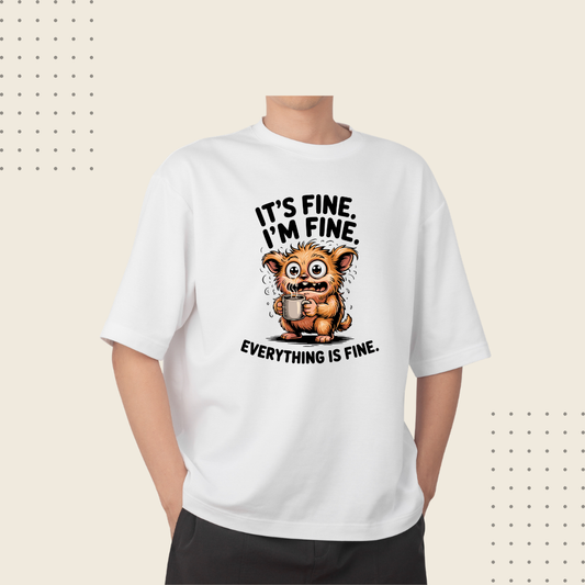 Fine Graphic Print White Color Unisex Oversized Classic T-Shirt