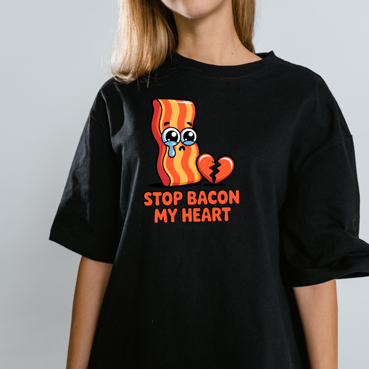 Bacon the Heart Black Color Unisex Oversized Classic T-Shirt