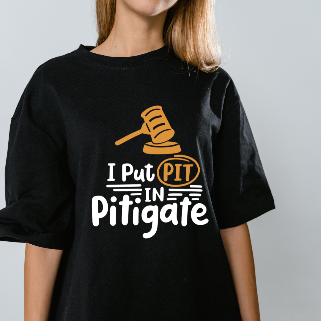 Put Pit in Pitigate Graphic Print Oversized T-Shirt