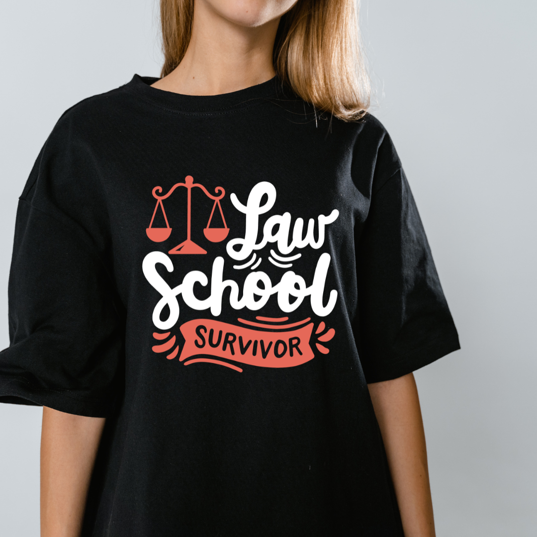 Law School Survivor Graphic Print Oversized T-Shirt