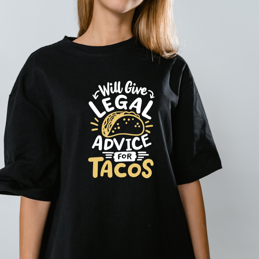 Legal Advice For Tacos Graphic Print Oversized T-Shirt