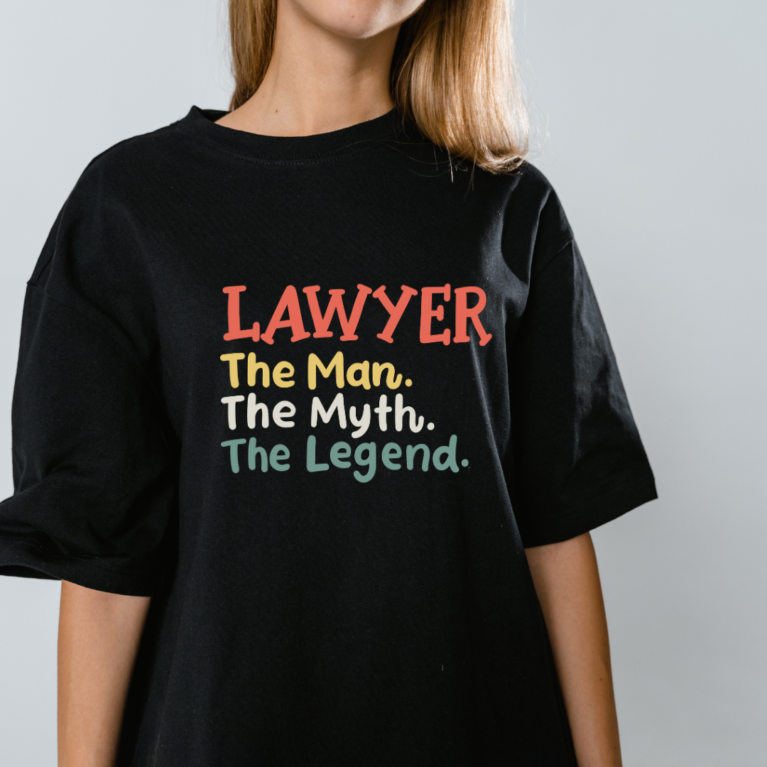 Lawyer The Legend Graphic Print Oversized T-Shirt