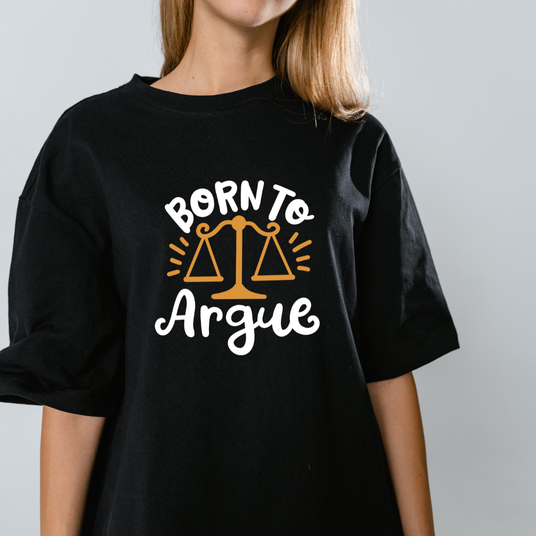 Born To Argue - Lawyer Graphic Print Oversized T-Shirt