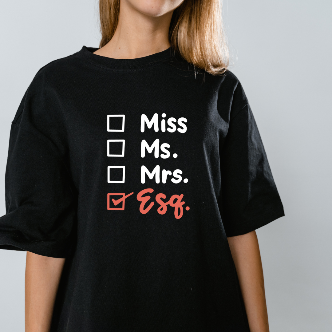Lawyer Designation Graphic Print Oversized T-Shirt