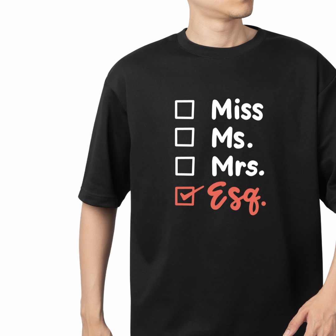 Lawyer Designation Graphic Print Oversized T-Shirt
