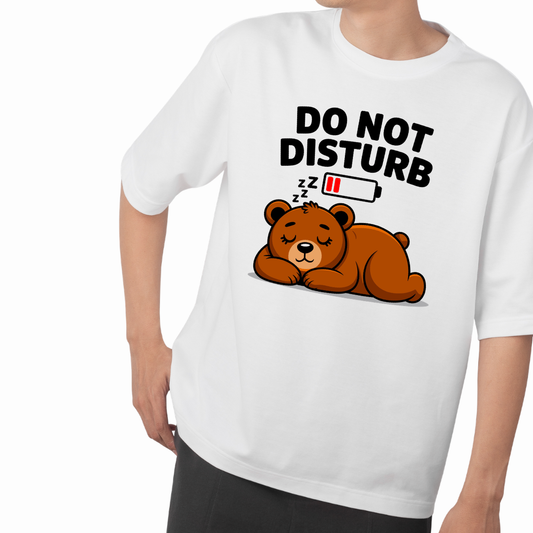 Battery Low White Color Unisex Oversized T-Shirt