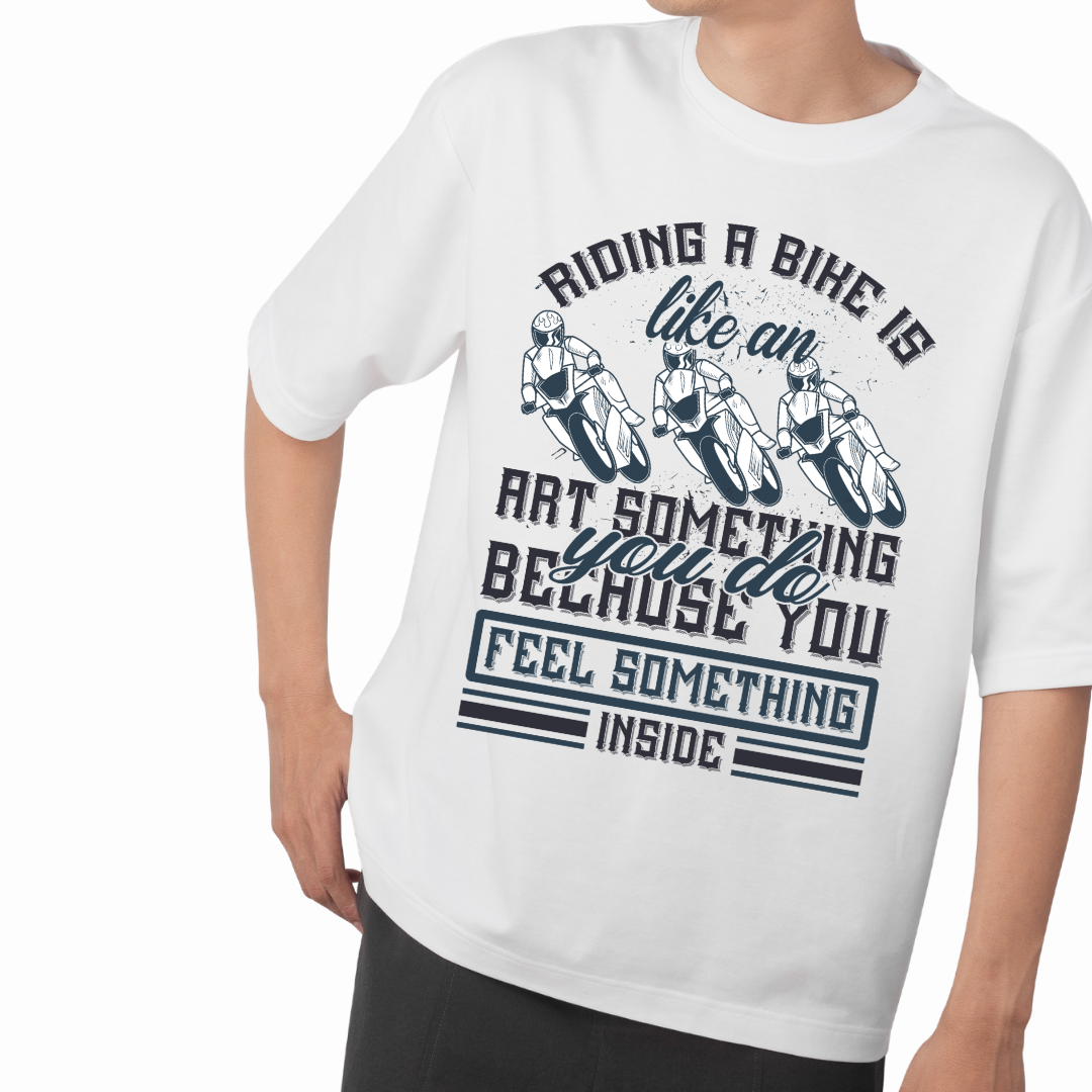 Riding A Bike Graphic Print Oversized T-Shirt