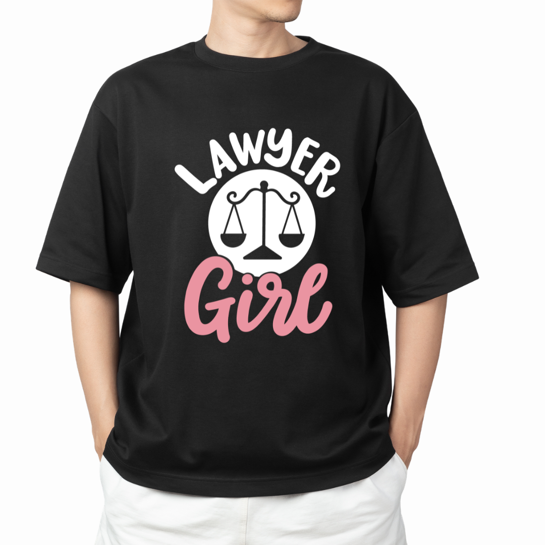 Lawyer Girl Graphic Print Oversized T-Shirt