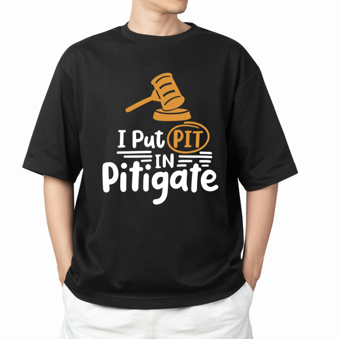 Put Pit in Pitigate Graphic Print Oversized T-Shirt