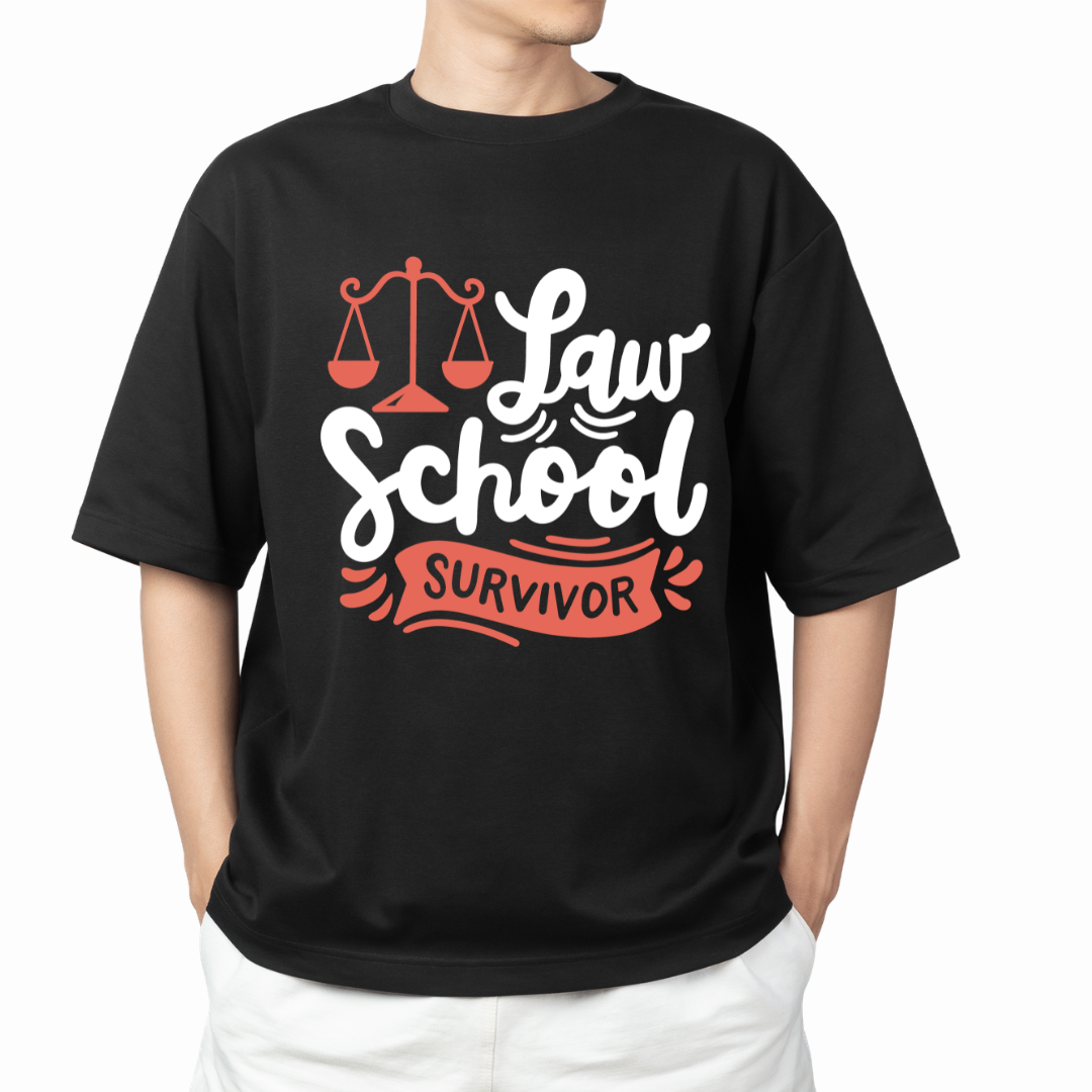 Law School Survivor Graphic Print Oversized T-Shirt