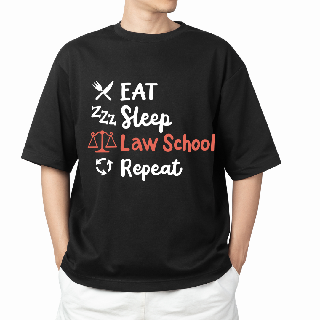 Law School Graphic Print Oversized T-Shirt