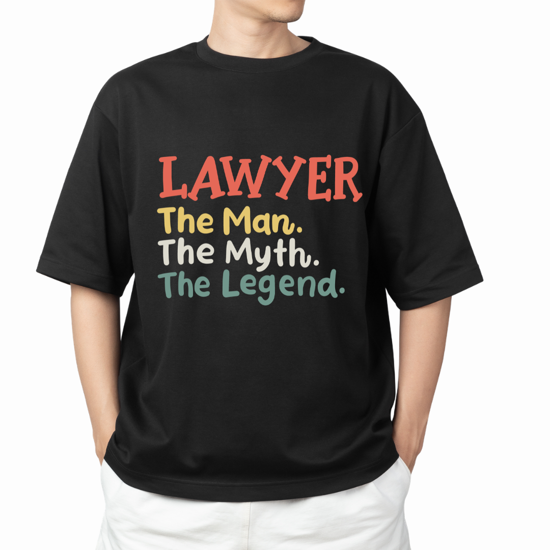 Lawyer The Legend Graphic Print Oversized T-Shirt