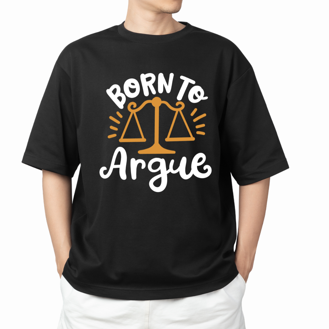 Born To Argue - Lawyer Graphic Print Oversized T-Shirt