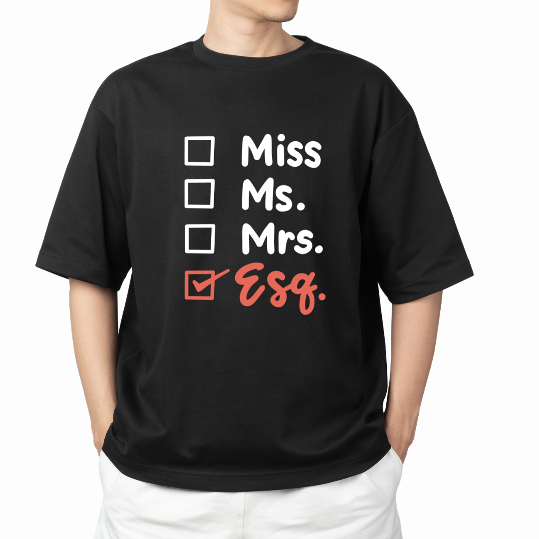 Lawyer Designation Graphic Print Oversized T-Shirt