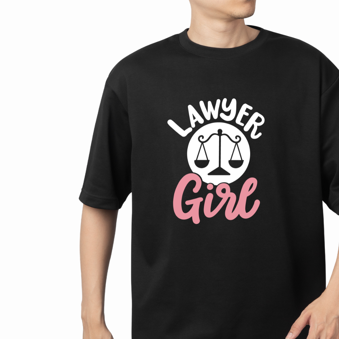 Lawyer Girl Graphic Print Oversized T-Shirt