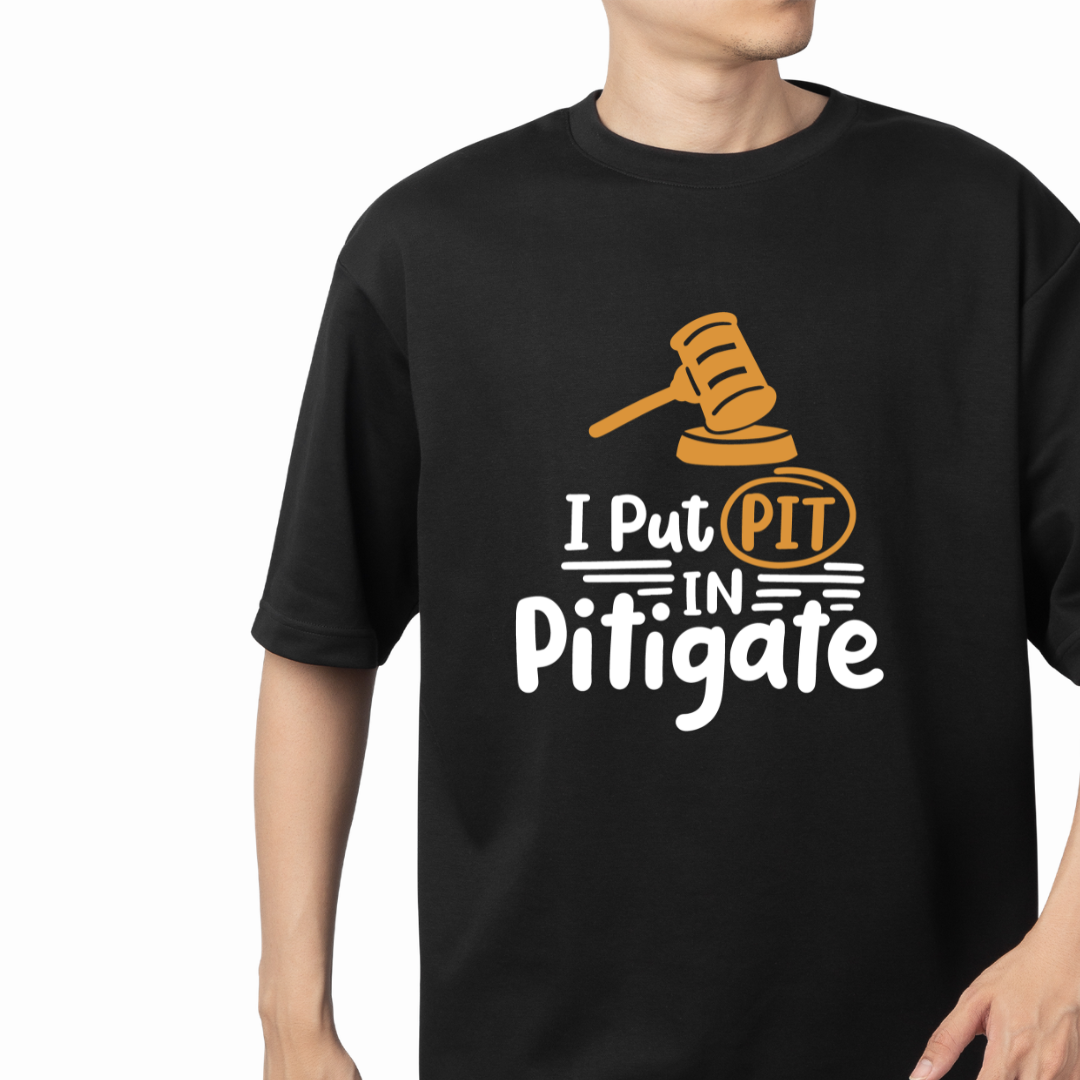 Put Pit in Pitigate Graphic Print Oversized T-Shirt