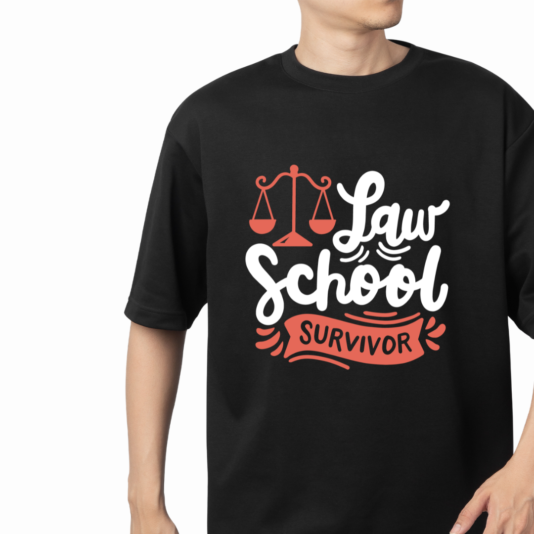 Law School Survivor Graphic Print Oversized T-Shirt