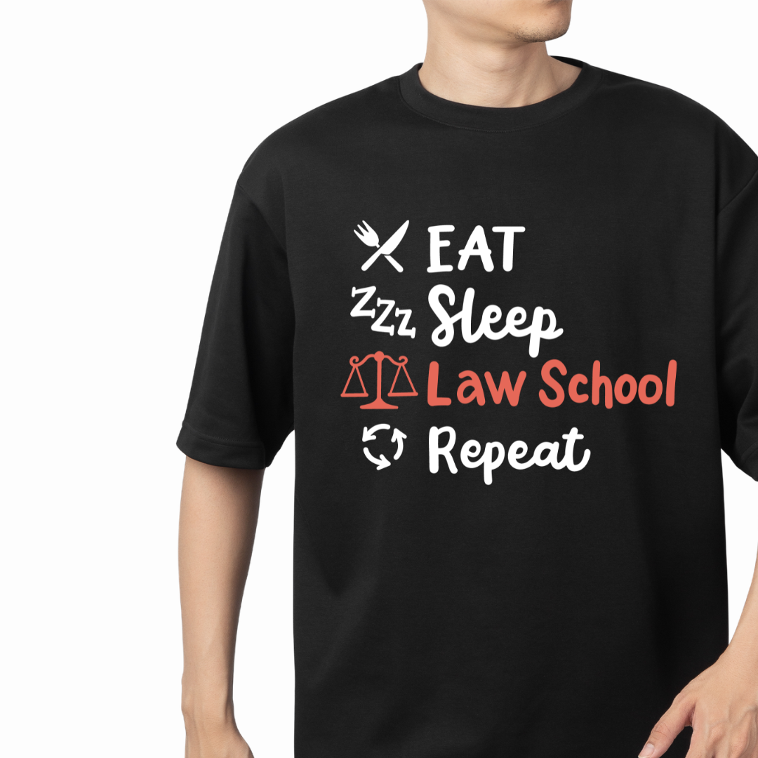 Law School Graphic Print Oversized T-Shirt
