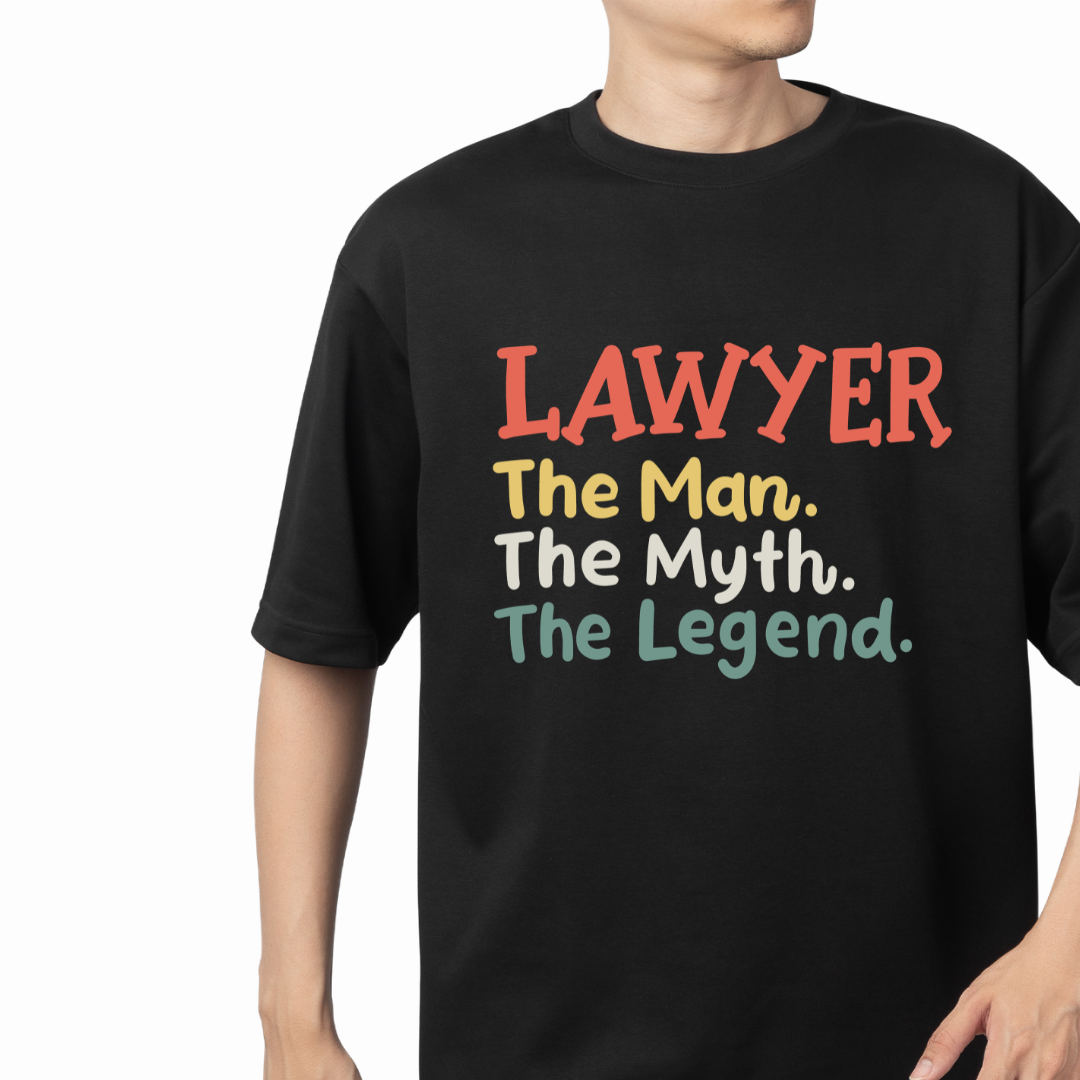 Lawyer The Legend Graphic Print Oversized T-Shirt