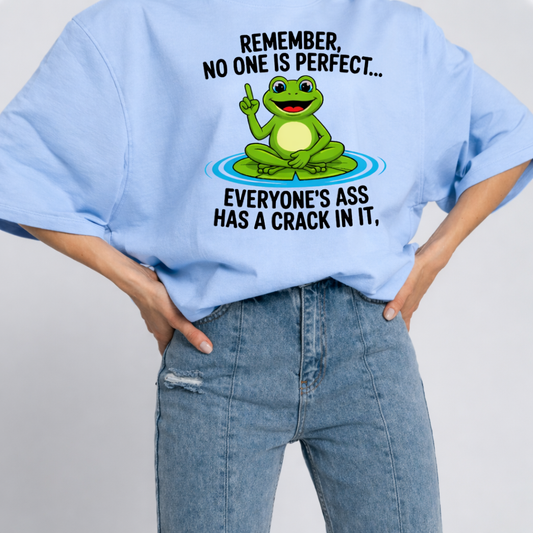 Crack in the Ass Graphic Print Baby Blue color Unisex Oversized T-Shirt