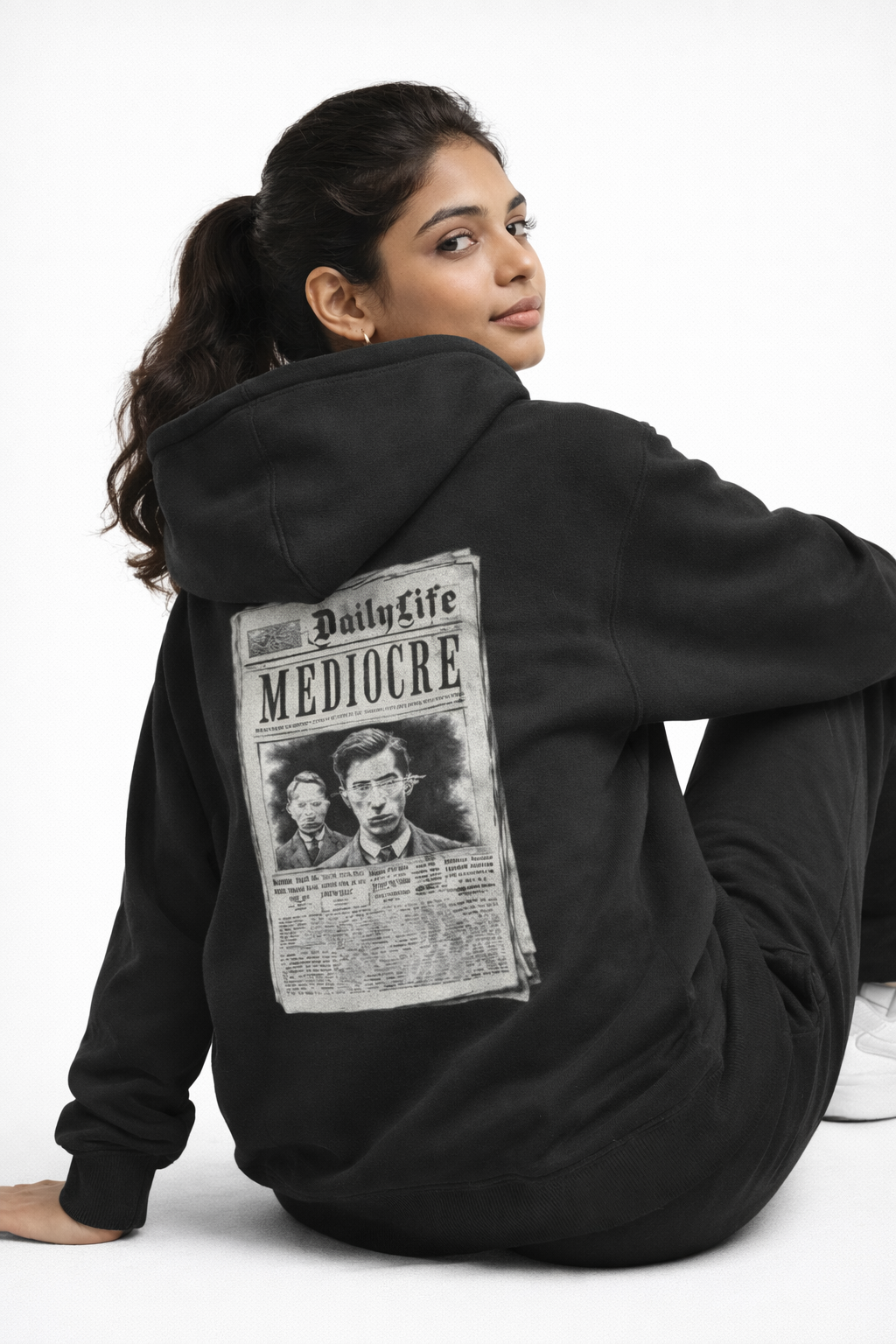 Mediocre - Black Unisex Oversized Hoodie