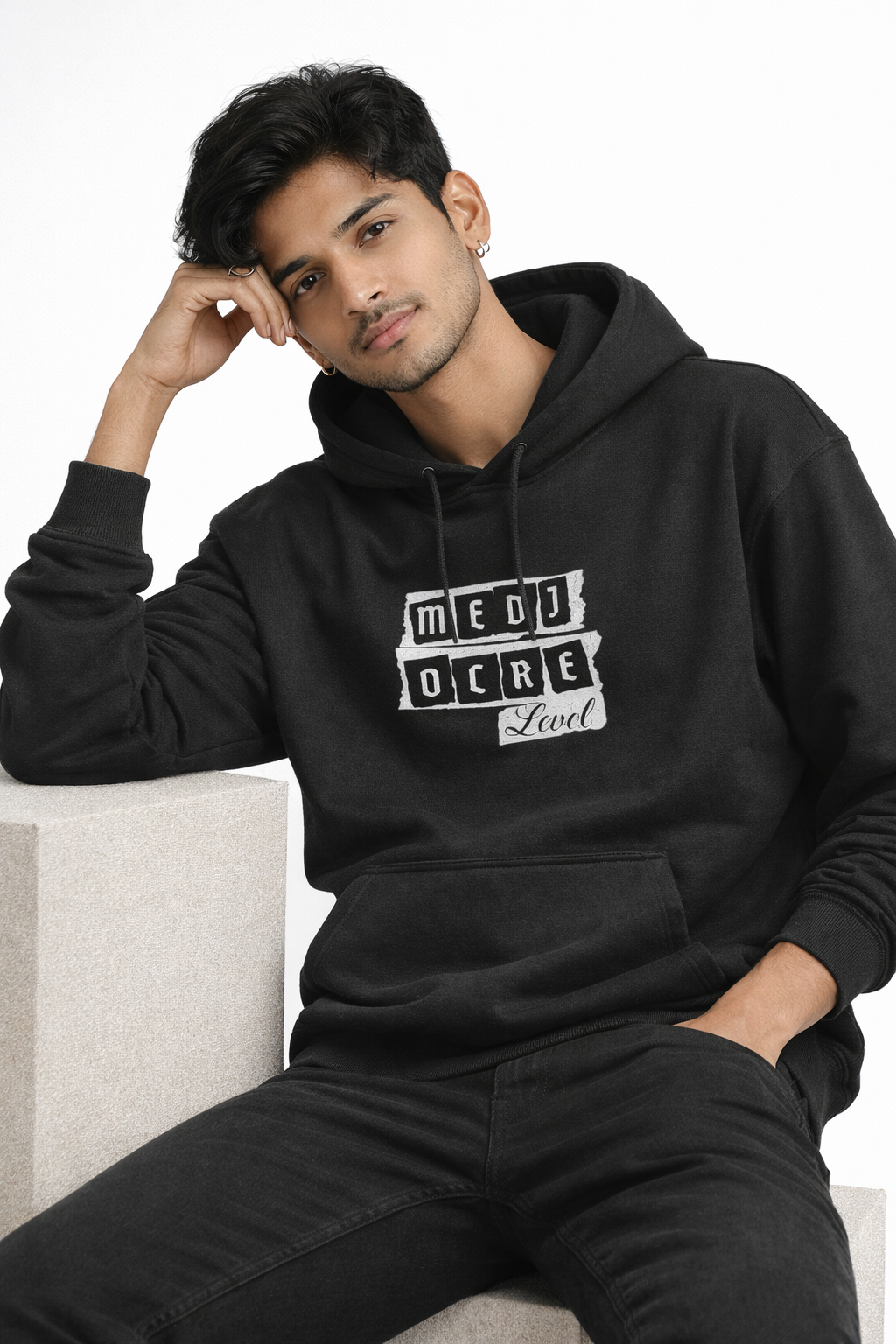Mediocre - Black Unisex Oversized Hoodie