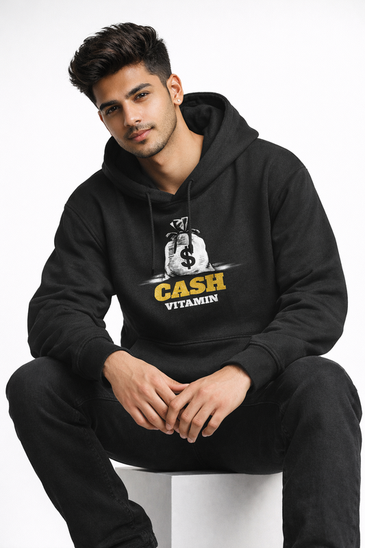 You need Vitamin (C) Cash - Black Unisex Oversized Hoodie