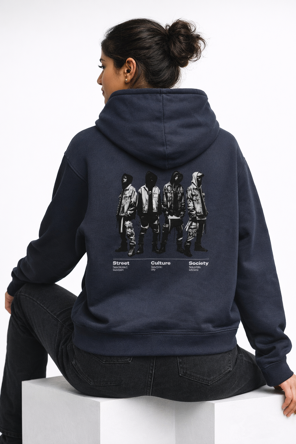 Street Studios - Navy Blue Unisex Oversized Hoodie