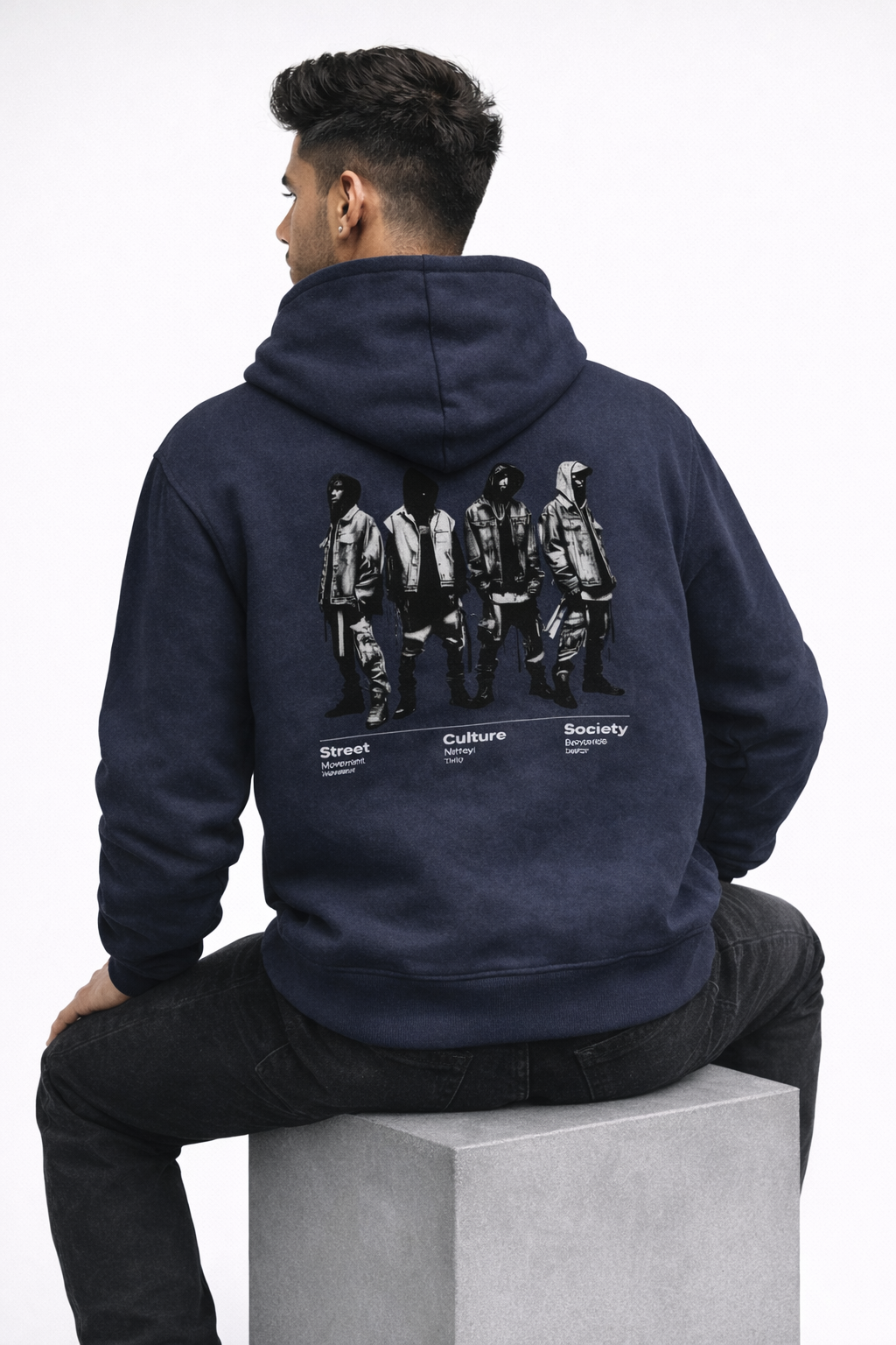 Street Studios - Navy Blue Unisex Oversized Hoodie