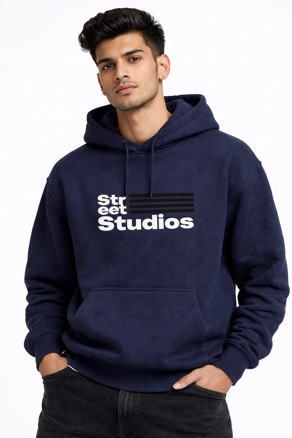 Street Studios - Navy Blue Unisex Oversized Hoodie