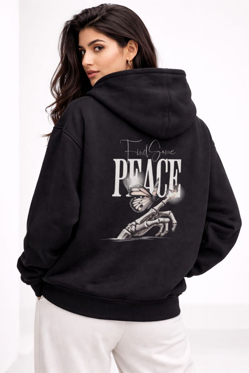 Peace - Black Unisex Oversized Hoodie