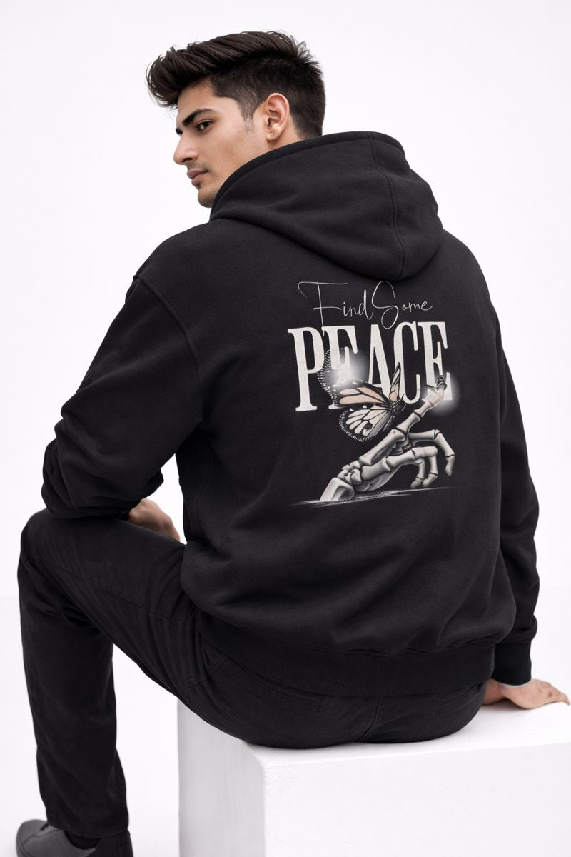 Peace - Black Unisex Oversized Hoodie