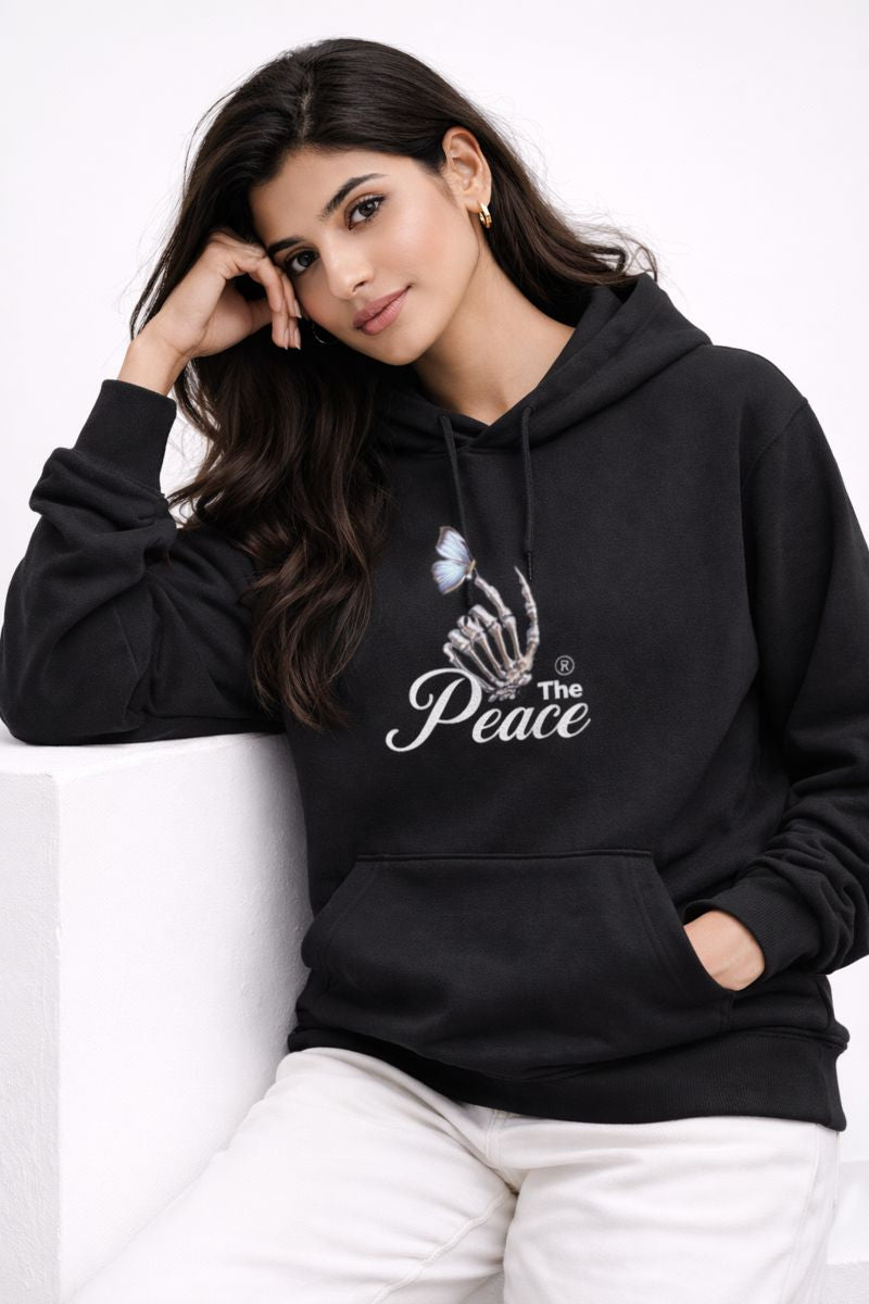 Peace - Black Unisex Oversized Hoodie