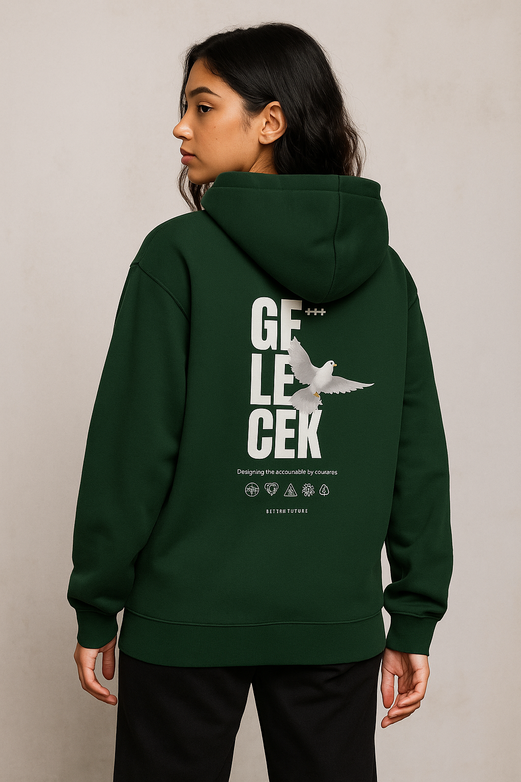 Unisex Regular Hoodie Back print - Gelecek Bird