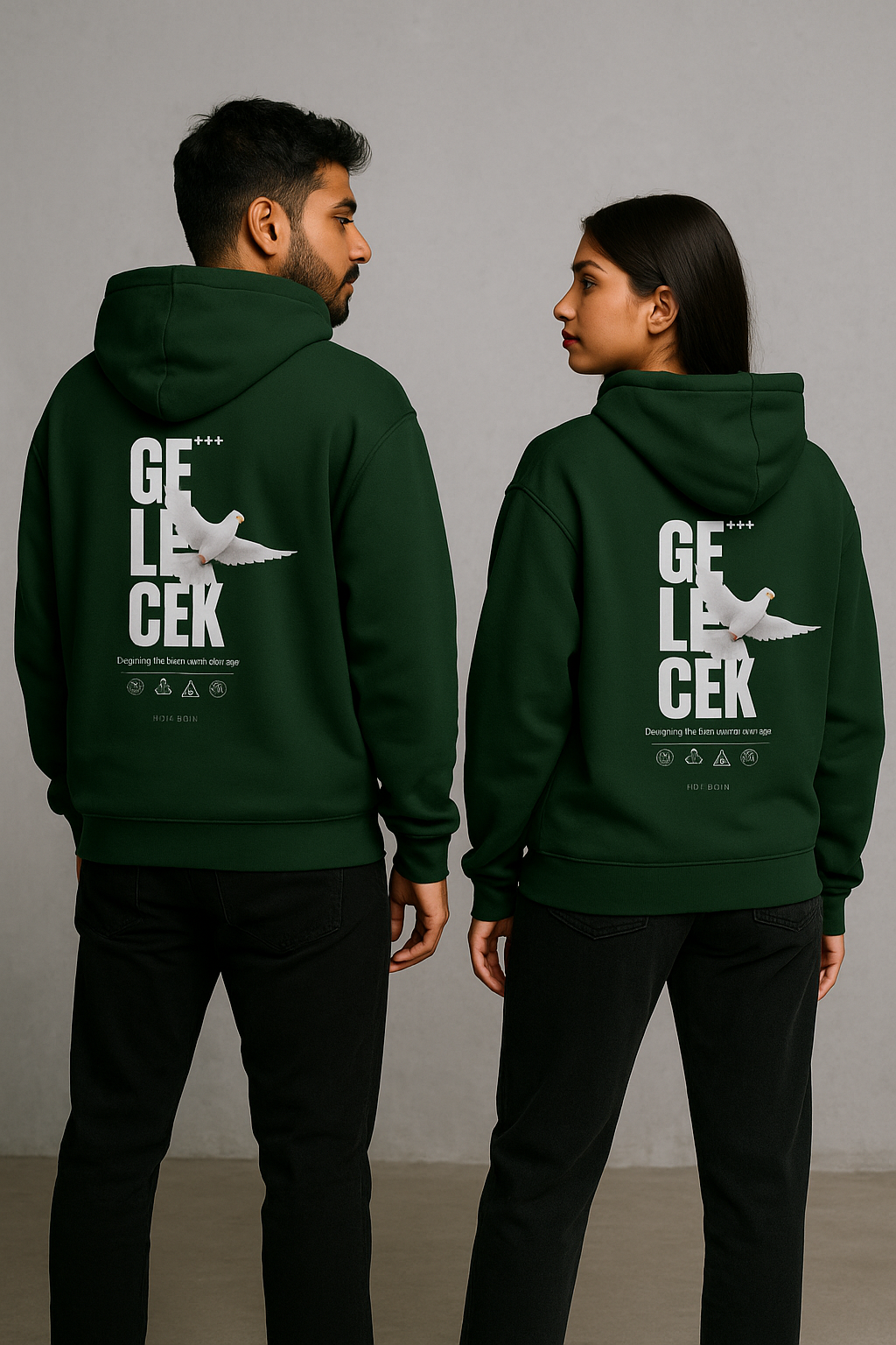 Unisex Regular Hoodie Back print - Gelecek Bird
