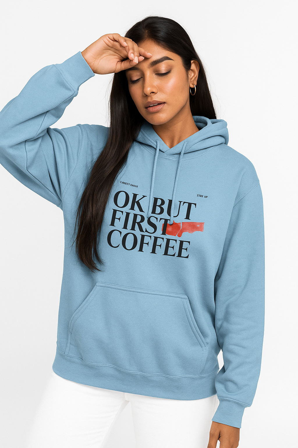 Unisex Regular Hoodie Back print - Coffee First