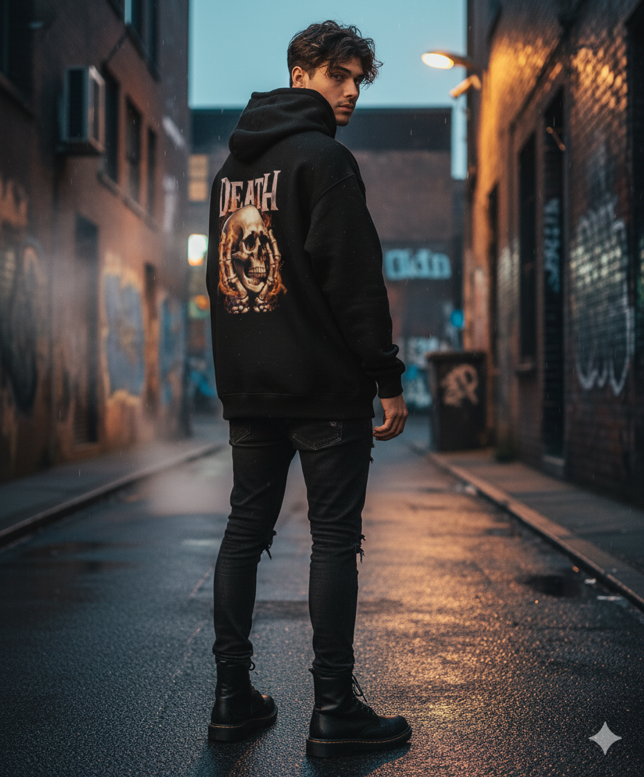 Death - Black Unisex Oversized Hoodie