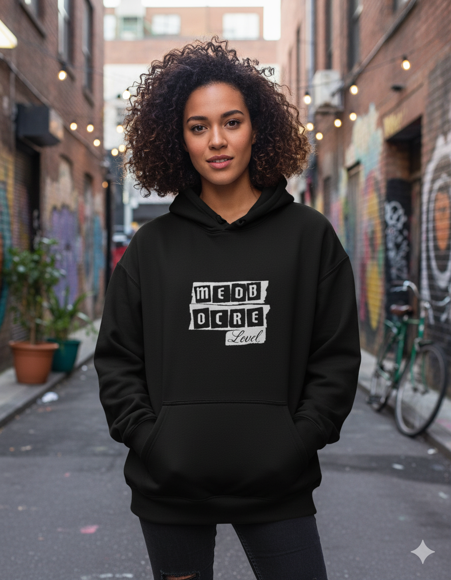 Mediocre - Black Unisex Oversized Hoodie