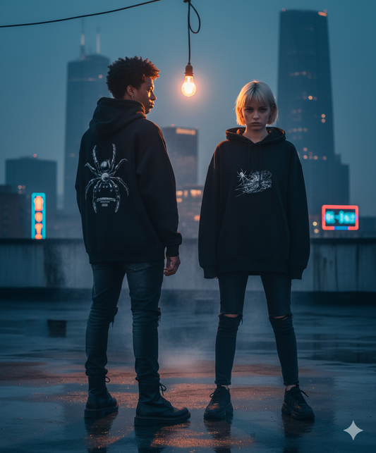 Spider - Black Unisex Oversized Hoodie