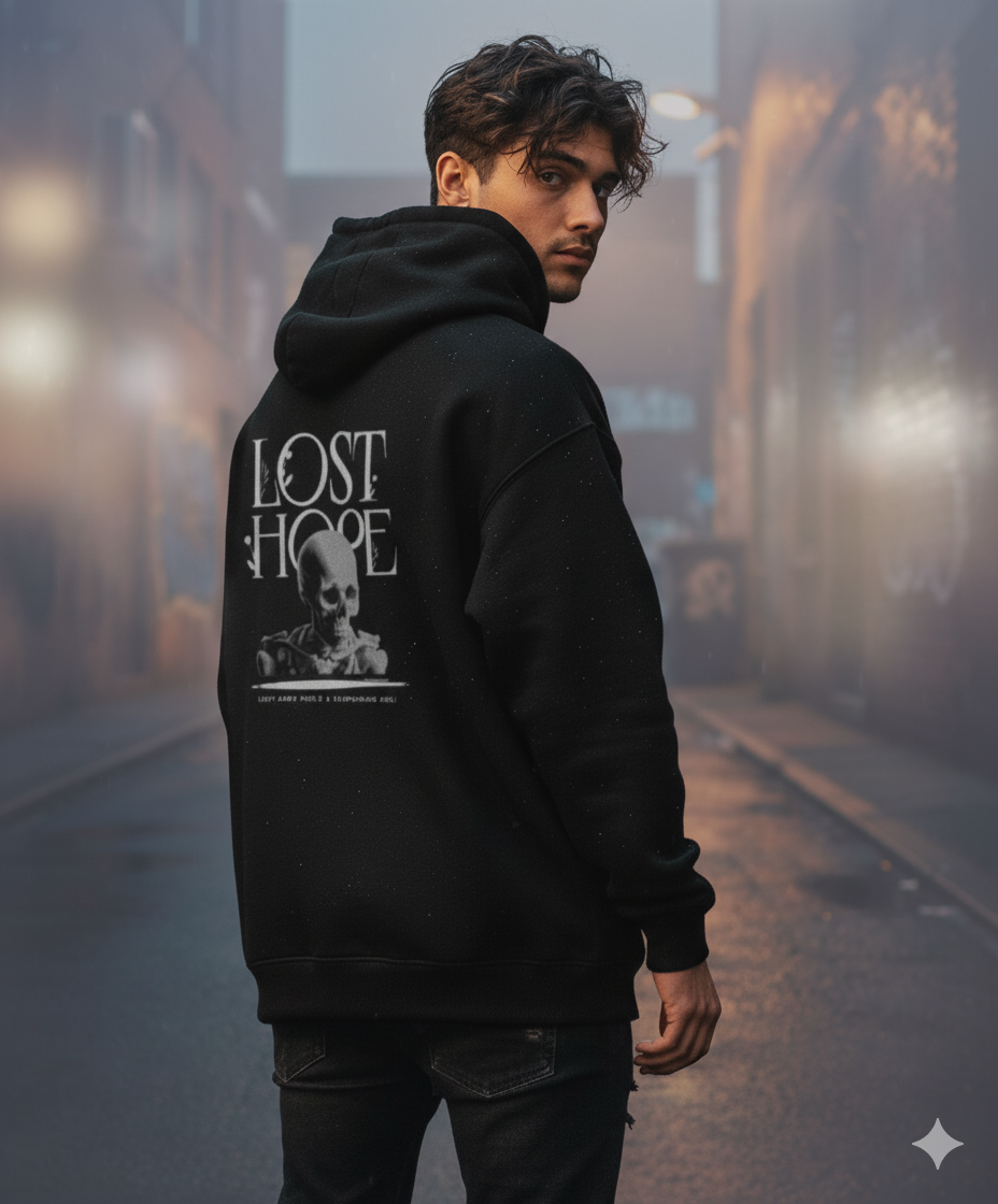Lost Hope - Black Unisex Oversized Hoodie