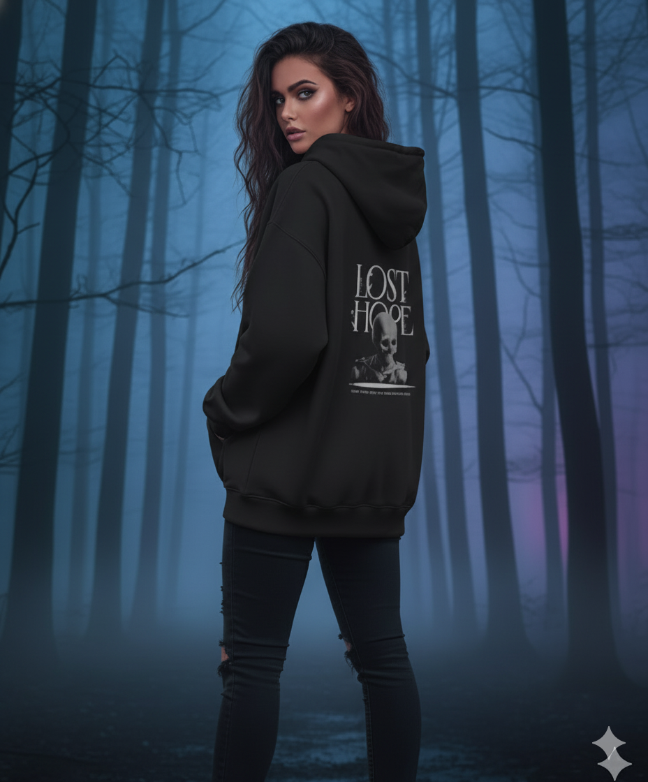 Lost Hope - Black Unisex Oversized Hoodie