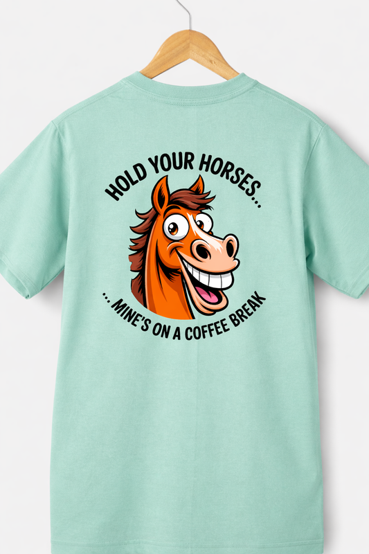Hold Your Horse Mint Color Unisex Oversized T-Shirt