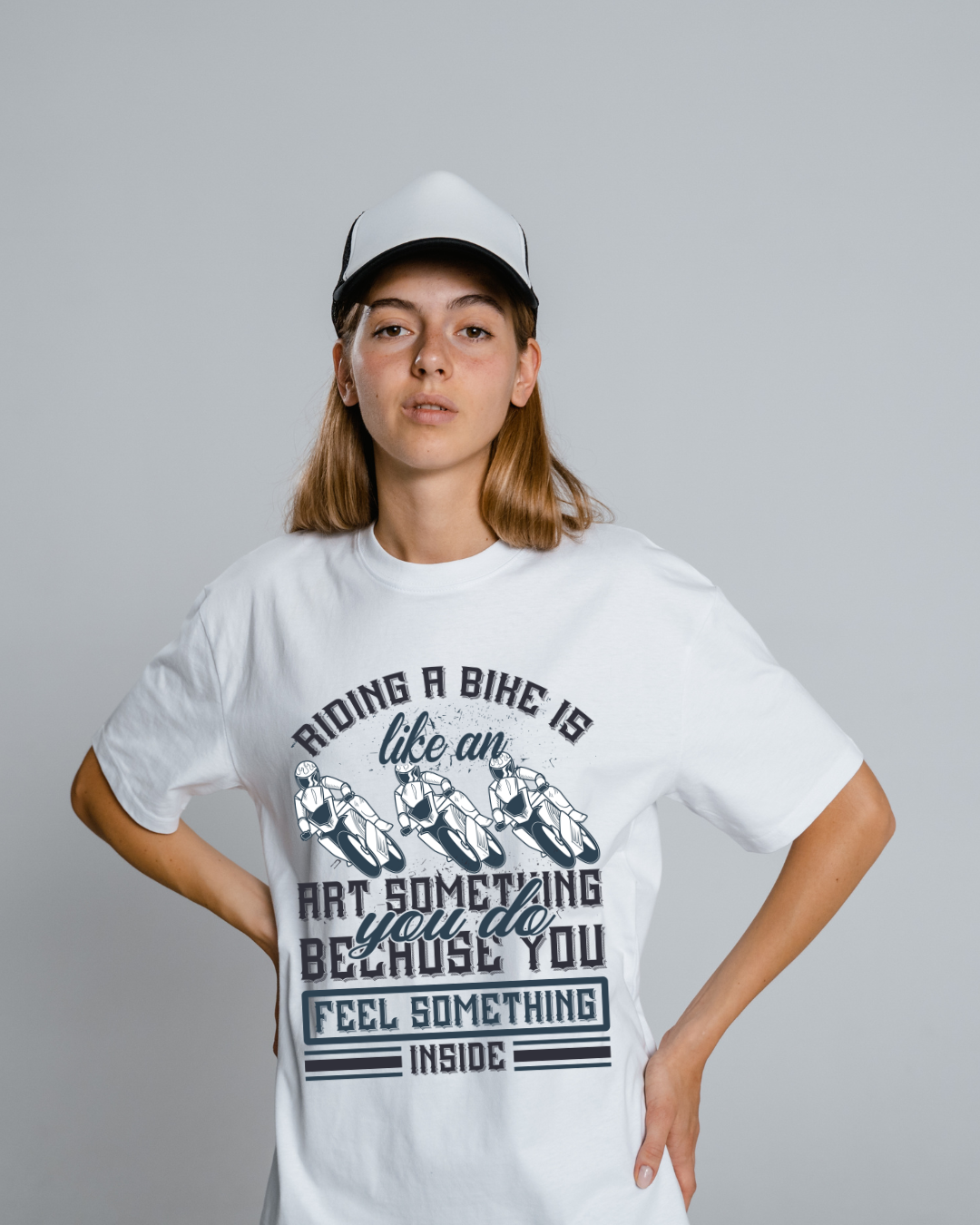 Riding A Bike Graphic Print Oversized T-Shirt
