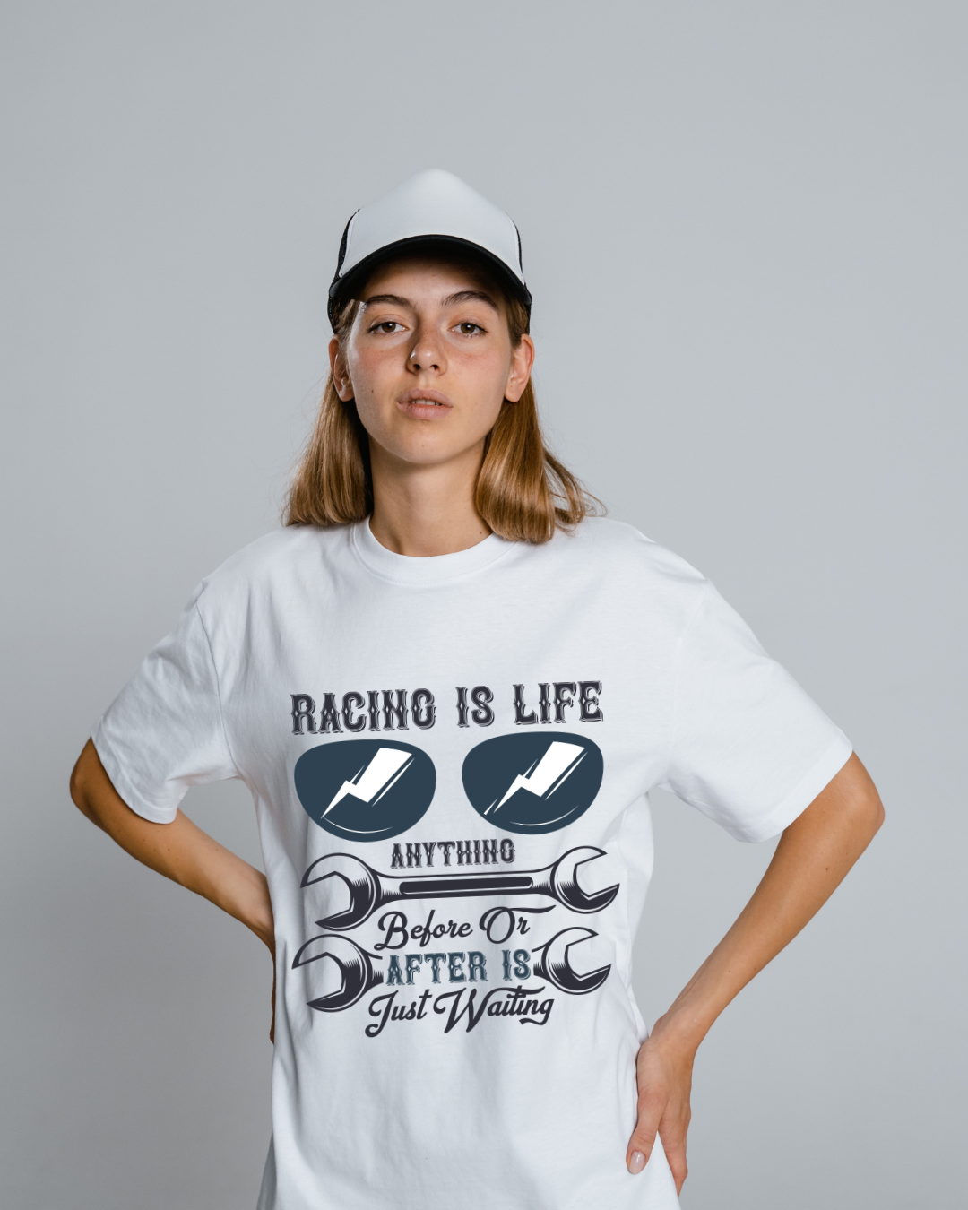 Racing Is Life Graphic Print Oversized T-Shirt
