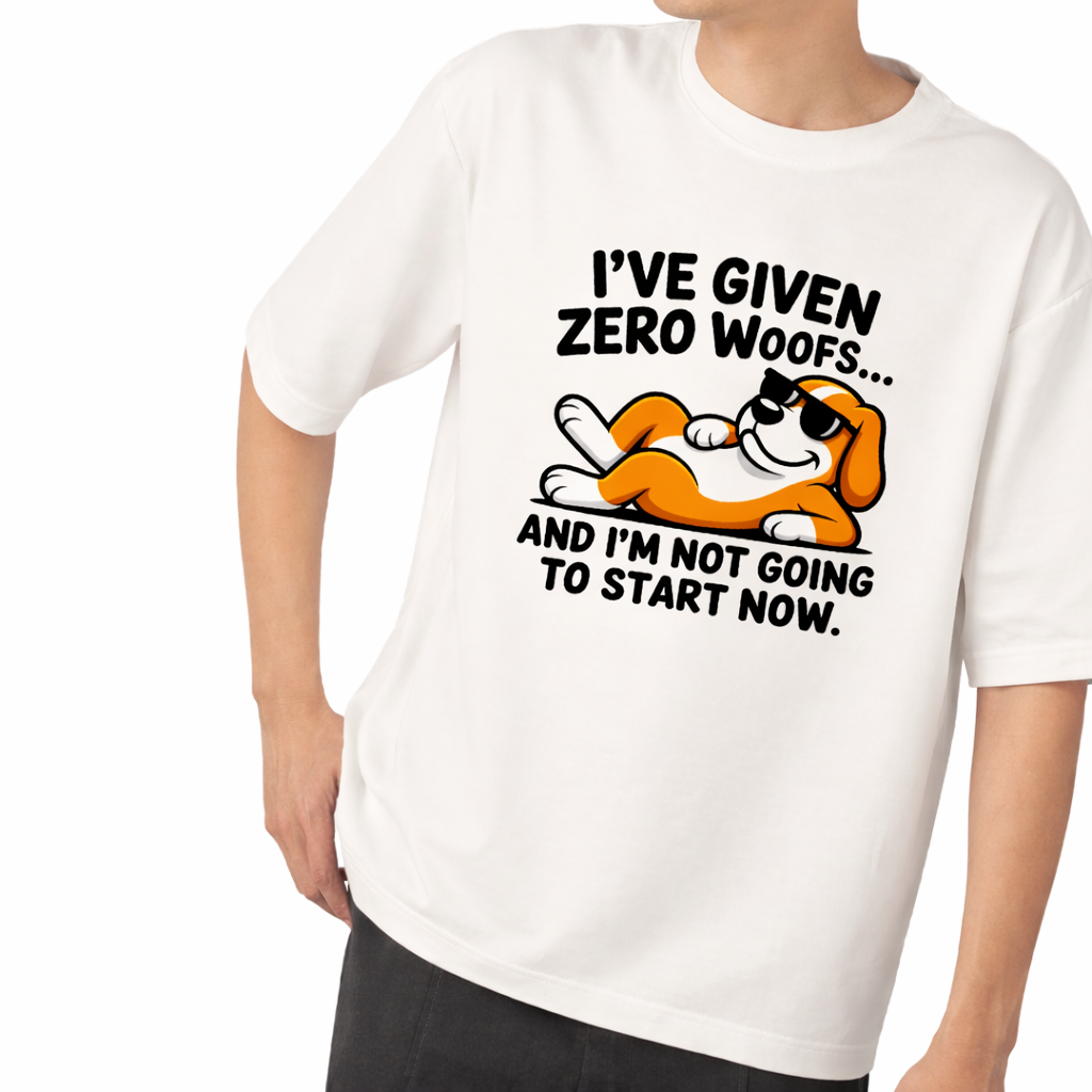 Savage Dog Off White Color Unisex Oversized T-Shirt
