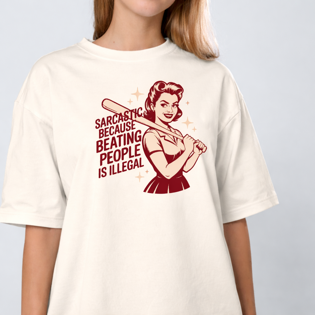Sarcastic Off White Color Unisex Oversized T-Shirt