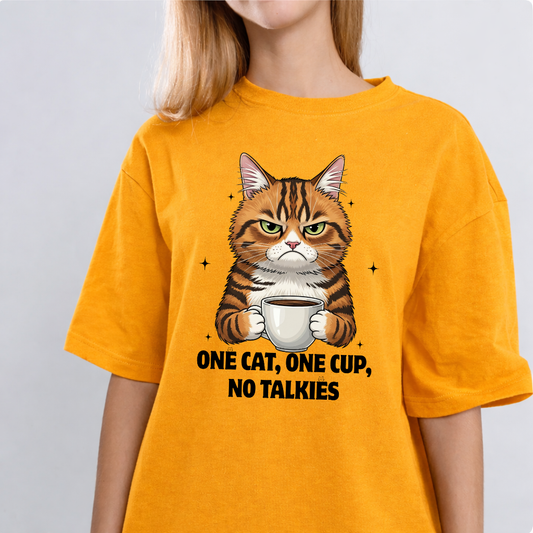 Grumpy Cat Golden Yellow Color Unisex Oversized T-Shirt